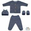 Newborn Baby Gift Set Pk Of 4 Navy Blue Stripes | Little Darling