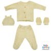 Newborn Baby Gift Set Pk Of 4 Beige Fancy Knitting | Little Darling