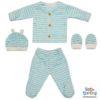 Newborn Baby Gift Set Pk Of 4 Sky Blue Stripes | Little Darling