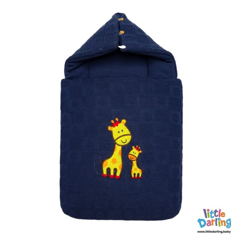 Baby Carry Nest Hooded With Pillow Girrafe Embroidery | Little Darling