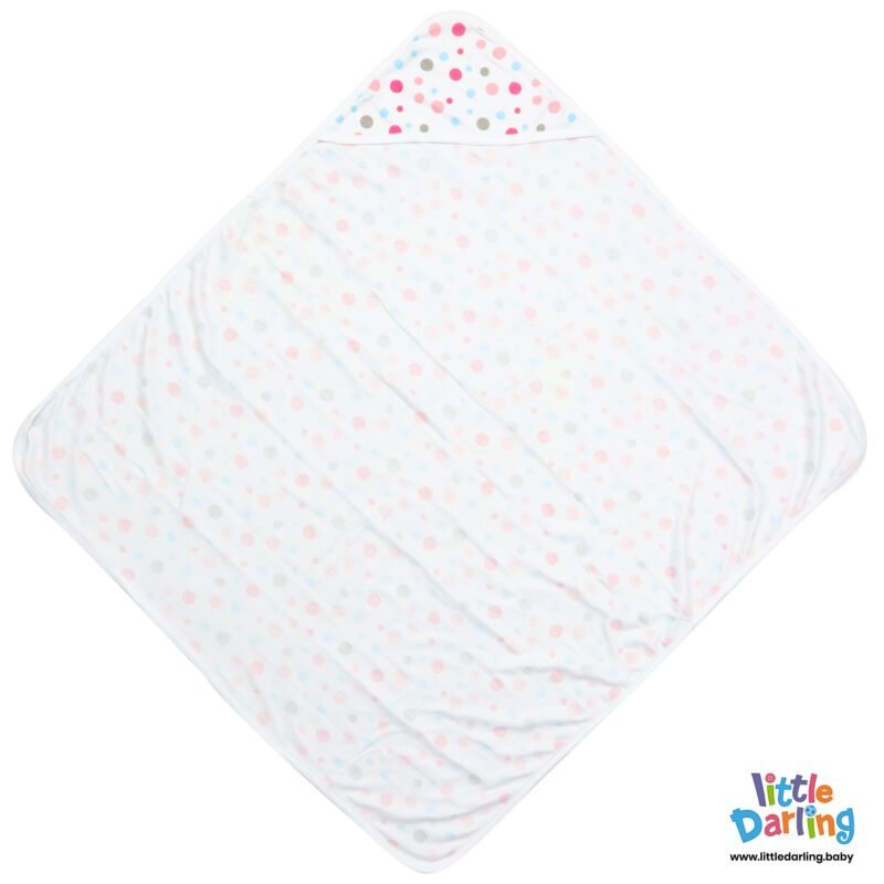 Baby Wrapper With Hood Multi Color Doted Print | Little Darling